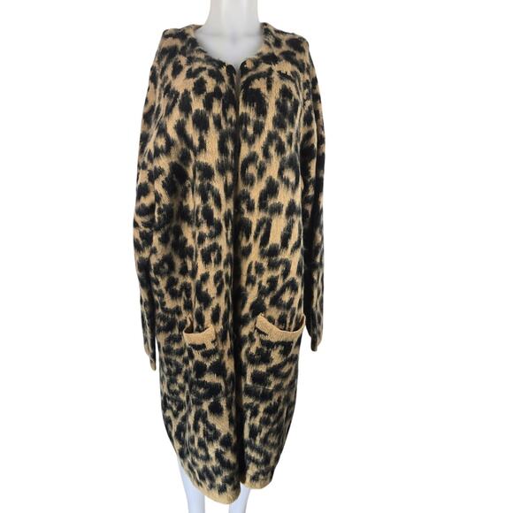 Torrid Insider Long Line Lepard Print Tight Knit Open Cardigan Women's 4-4X NWT - Picture 1 of 6